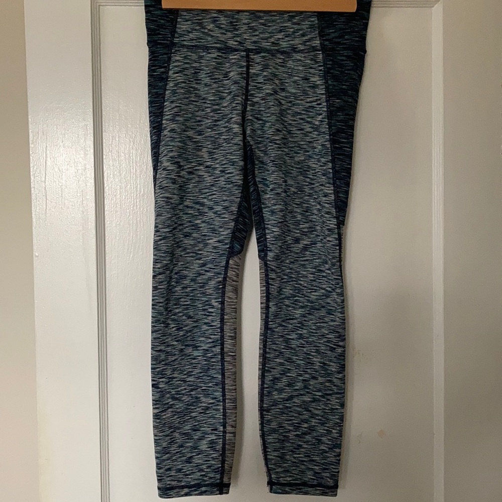 Gapfit leggings. Blue/gray color block. Size S